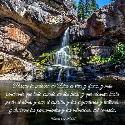 Picture 03 - Hebreos 4:12 RVA - Porque la palabra de Dios es viva y eficaz, y - Bible Verse Picture