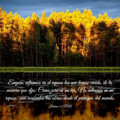 Picture 03 - Hebreos 4:3 RVA - Empero entramos en el reposo los que hemos - Bible Verse Picture