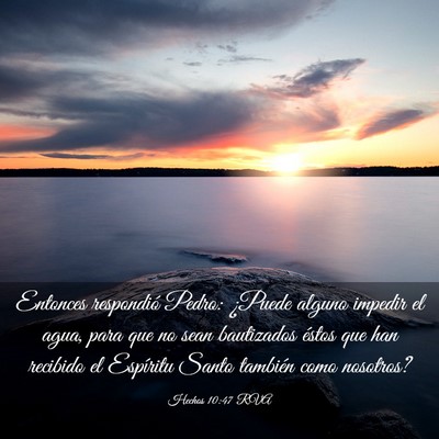Picture 03 - Hechos 10:47 RVA - Entonces respondió Pedro: ¿Puede alguno impedir - Bible Verse Picture