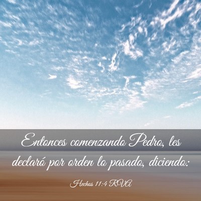 Picture 03 - Hechos 11:4 RVA - Entonces comenzando Pedro, les declaró por orden - Bible Verse Picture