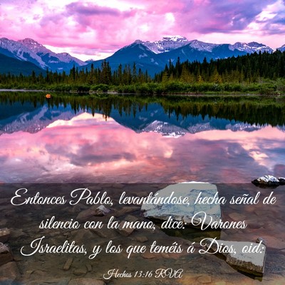 Picture 03 - Hechos 13:16 RVA - Entonces Pablo, levantándose, hecha señal de - Bible Verse Picture