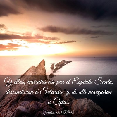 Picture 03 - Hechos 13:4 RVA - Y ellos, enviados así por el Espíritu Santo, - Bible Verse Picture