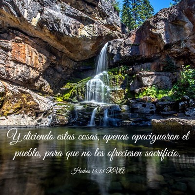 Picture 03 - Hechos 14:18 RVA - Y diciendo estas cosas, apenas apaciguaron el - Bible Verse Picture