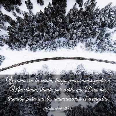 Picture 03 - Hechos 16:10 RVA - Y como vió la visión, luego procuramos partir - Bible Verse Picture