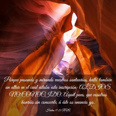 Picture 03 - Hechos 17:23 RVA - Porque pasando y mirando vuestros santuarios, - Bible Verse Picture