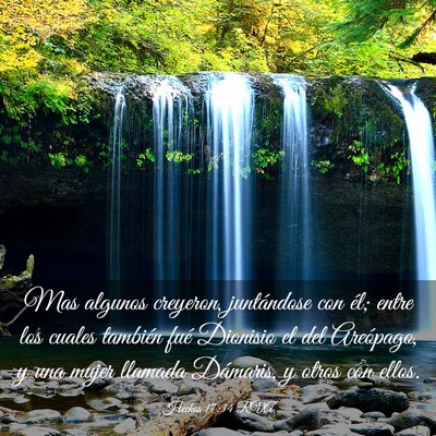 Picture 03 - Hechos 17:34 RVA - Mas algunos creyeron, juntándose con él; entre - Bible Verse Picture