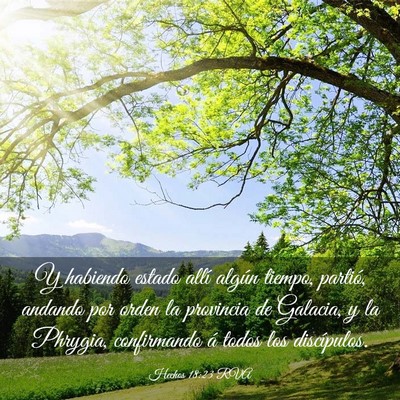 Picture 03 - Hechos 18:23 RVA - Y habiendo estado allí algún tiempo, partió, - Bible Verse Picture