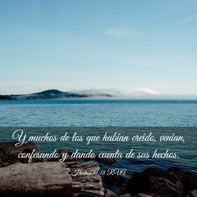 Picture 03 - Hechos 19:18 RVA - Y muchos de los que habían creído, venían, - Bible Verse Picture