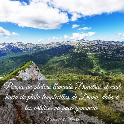 Picture 03 - Hechos 19:24 RVA - Porque un platero llamado Demetrio, el cual - Bible Verse Picture