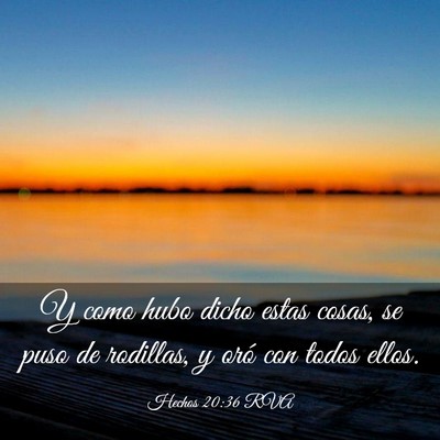 Picture 03 - Hechos 20:36 RVA - Y como hubo dicho estas cosas, se puso de - Bible Verse Picture
