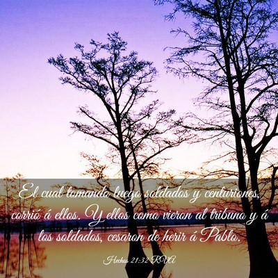 Picture 03 - Hechos 21:32 RVA - El cual tomando luego soldados y centuriones, - Bible Verse Picture