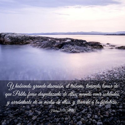 Picture 03 - Hechos 23:10 RVA - Y habiendo grande disensión, el tribuno, - Bible Verse Picture