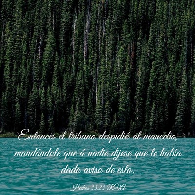 Picture 03 - Hechos 23:22 RVA - Entonces el tribuno despidió al mancebo, - Bible Verse Picture