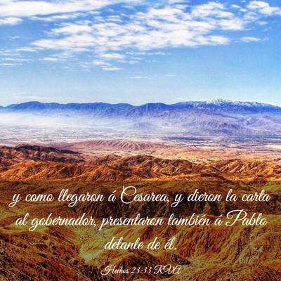 Picture 03 - Hechos 23:33 RVA - y como llegaron á Cesarea, y dieron la carta al - Bible Verse Picture