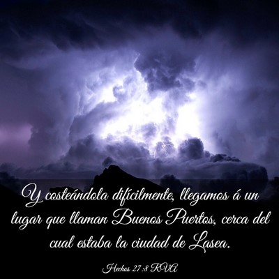 Picture 03 - Hechos 27:8 RVA - Y costeándola difícilmente, llegamos á un - Bible Verse Picture