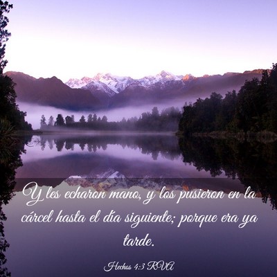 Picture 03 - Hechos 4:3 RVA - Y les echaron mano, y los pusieron en la cárcel - Bible Verse Picture