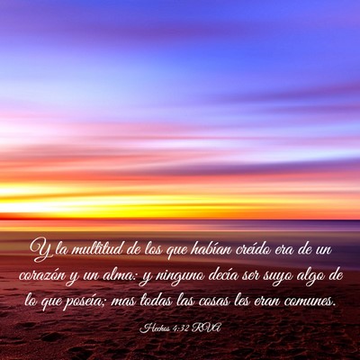 Picture 03 - Hechos 4:32 RVA - Y la multitud de los que habían creído era de - Bible Verse Picture