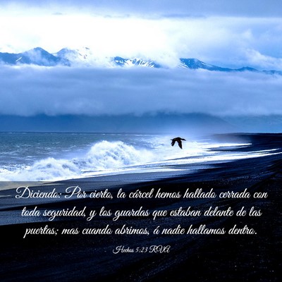 Picture 03 - Hechos 5:23 RVA - Diciendo: Por cierto, la cárcel hemos hallado - Bible Verse Picture