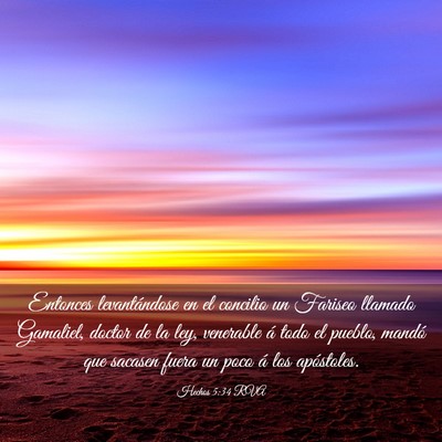 Picture 03 - Hechos 5:34 RVA - Entonces levantándose en el concilio un Fariseo - Bible Verse Picture