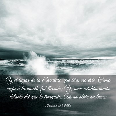 Picture 03 - Hechos 8:32 RVA - Y el lugar de la Escritura que leía, era éste: - Bible Verse Picture