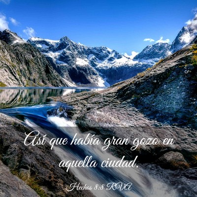 Picture 03 - Hechos 8:8 RVA - Así que había gran gozo en aquella - Bible Verse Picture