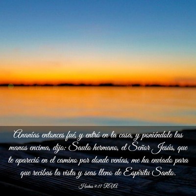 Picture 03 - Hechos 9:17 RVA - Ananías entonces fué, y entró en la casa, y - Bible Verse Picture