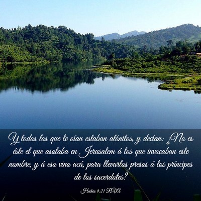 Picture 03 - Hechos 9:21 RVA - Y todos los que le oían estaban atónitos, y - Bible Verse Picture