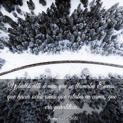 Picture 03 - Hechos 9:33 RVA - Y halló allí á uno que se llamaba Eneas, que - Bible Verse Picture