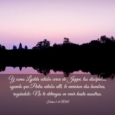Picture 03 - Hechos 9:38 RVA - Y como Lydda estaba cerca de Joppe, los - Bible Verse Picture