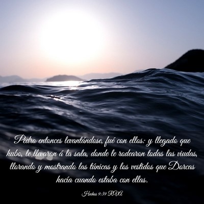Picture 03 - Hechos 9:39 RVA - Pedro entonces levantándose, fué con ellos: y - Bible Verse Picture