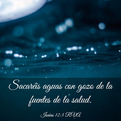 Picture 03 - Isaías 12:3 RVA - Sacaréis aguas con gozo de la fuentes de la - Bible Verse Picture