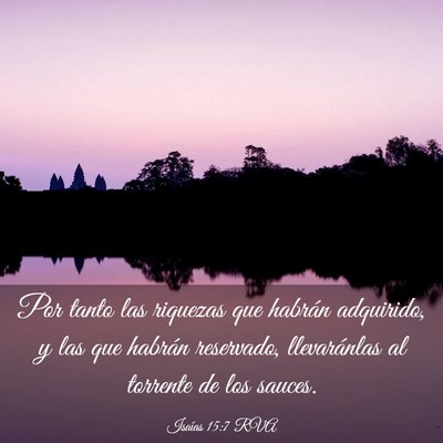 Picture 03 - Isaías 15:7 RVA - Por tanto las riquezas que habrán adquirido, y - Bible Verse Picture