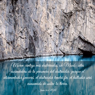 Picture 03 - Isaías 16:4 RVA - Moren contigo mis desterrados, oh Moab; séles - Bible Verse Picture