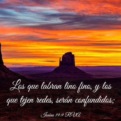 Picture 03 - Isaías 19:9 RVA - Los que labran lino fino, y los que tejen redes, - Bible Verse Picture