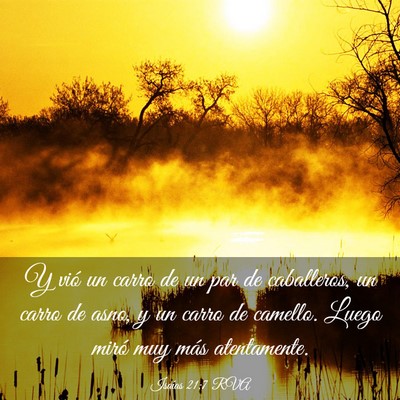 Picture 03 - Isaías 21:7 RVA - Y vió un carro de un par de caballeros, un carro - Bible Verse Picture