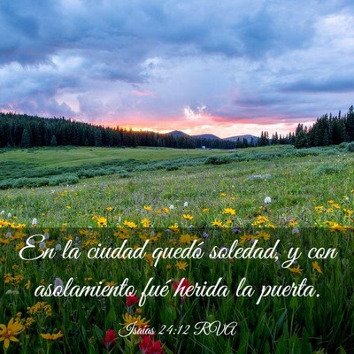 Picture 03 - Isaías 24:12 RVA - En la ciudad quedó soledad, y con asolamiento - Bible Verse Picture