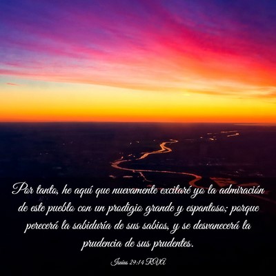 Picture 03 - Isaías 29:14 RVA - Por tanto, he aquí que nuevamente excitaré yo - Bible Verse Picture