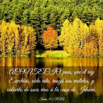 Picture 03 - Isaías 37:1 RVA - ACONTECIO pues, que el rey Ezechîas, oído esto, - Bible Verse Picture