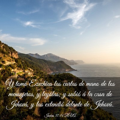 Picture 03 - Isaías 37:14 RVA - Y tomó Ezechîas las cartas de mano de los - Bible Verse Picture