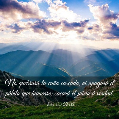 Picture 03 - Isaías 42:3 RVA - No quebrará la caña cascada, ni apagará el - Bible Verse Picture