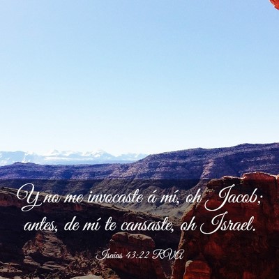 Picture 03 - Isaías 43:22 RVA - Y no me invocaste á mí, oh Jacob; antes, de mí - Bible Verse Picture