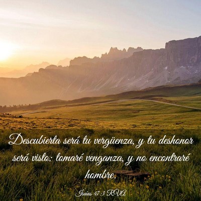 Picture 03 - Isaías 47:3 RVA - Descubierta será tu vergüenza, y tu deshonor - Bible Verse Picture
