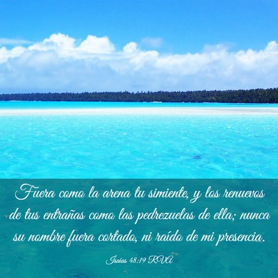 Picture 03 - Isaías 48:19 RVA - Fuera como la arena tu simiente, y los renuevos - Bible Verse Picture