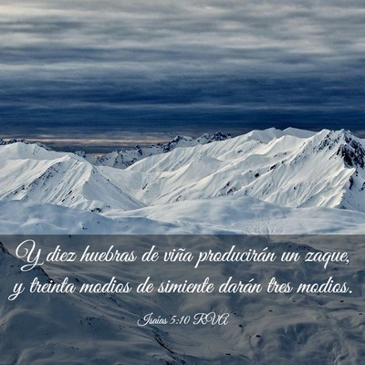 Picture 03 - Isaías 5:10 RVA - Y diez huebras de viña producirán un zaque, y - Bible Verse Picture