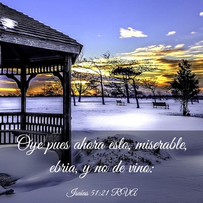 Picture 03 - Isaías 51:21 RVA - Oye pues ahora esto, miserable, ebria, y no de - Bible Verse Picture