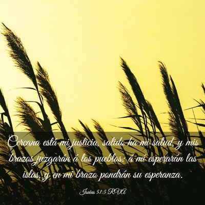 Picture 03 - Isaías 51:5 RVA - Cercana está mi justicia, salido ha mi salud, y - Bible Verse Picture