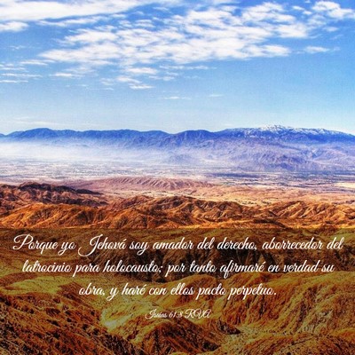 Picture 03 - Isaías 61:8 RVA - Porque yo Jehová soy amador del derecho, - Bible Verse Picture