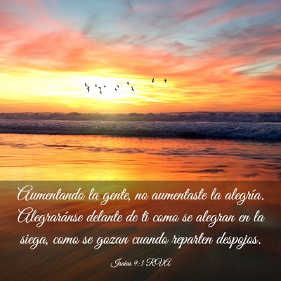 Picture 03 - Isaías 9:3 RVA - Aumentando la gente, no aumentaste la alegría. - Bible Verse Picture