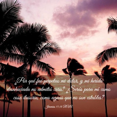 Picture 03 - Jeremías 15:18 RVA - ¿Por qué fué perpetuo mi dolor, y mi herida - Bible Verse Picture