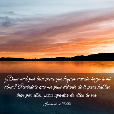 Picture 03 - Jeremías 18:20 RVA - ¿Dase mal por bien para que hayan cavado hoyo á - Bible Verse Picture